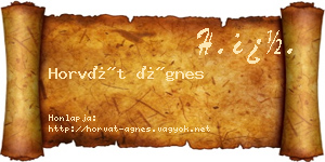 Horvát Ágnes névjegykártya