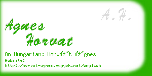 agnes horvat business card